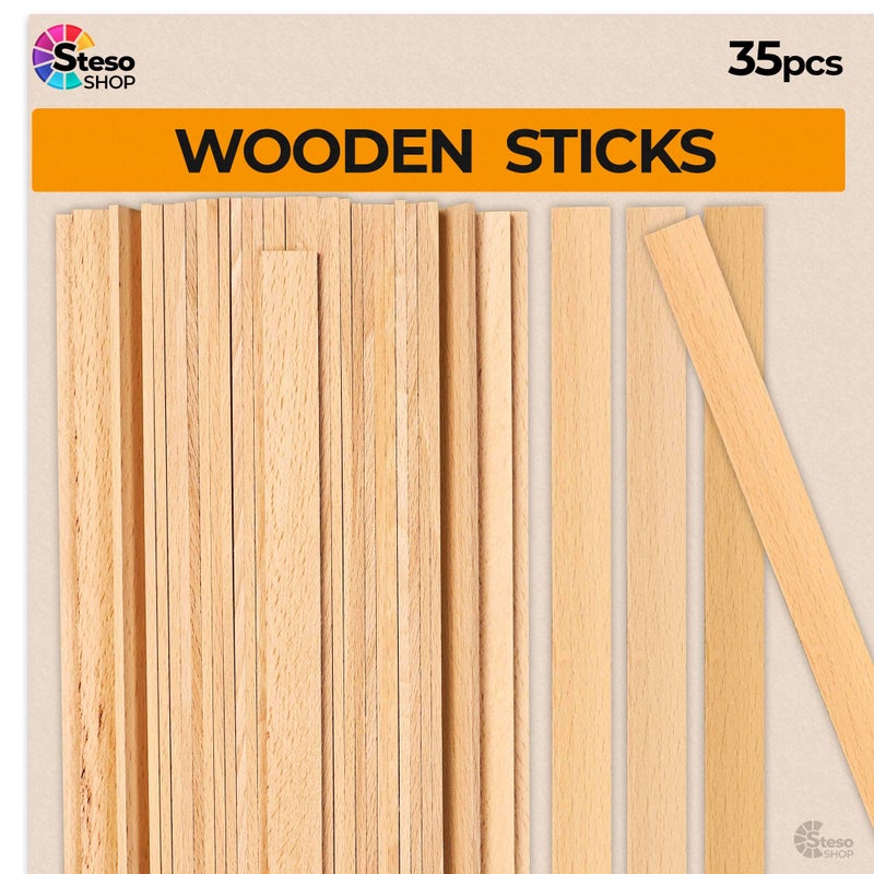 StesoSHOP Wooden Craft Sticks Premium Quality - Hardwood Paint Stir Sticks - Wood Paint Sticks for Crafts - Popsicle Craft Wood Strips - Worked Perfect and Greatâ€¦ - Image 1
